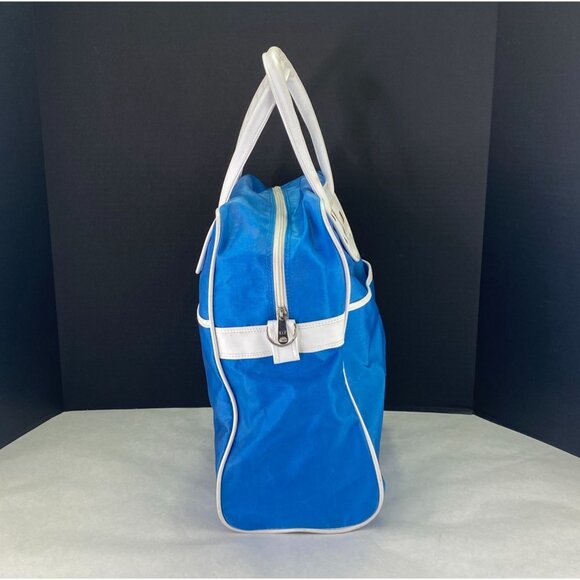 Vintage Speedo Footed Gym Travel Zip Bag Blue and White - Picture 4 of 15